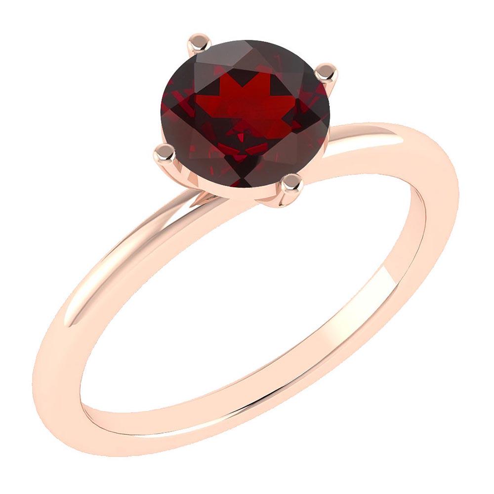 Certified 1.25 Ctw Garnet Ladies Fashion 14K Rose Gold: Certified 1.25 Ctw Garnet Ladies Fashion 14K Rose Gold Solitaire Ring (VS/SI1) MADE IN USA -- Center Stone Weight ; 1.25 Ctw (1 Pcs Round) Center Stone Color: Garnet Center Stone Setting ; Prong Metal