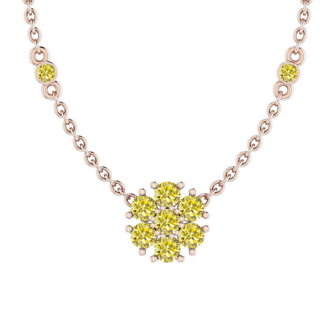1.08 Ctw i2/i3 Treated Fancy Yellow Diamond 14K Rose Go: 1.08 Ctw i2/i3 Treated Fancy Yellow Diamond 14K Rose Gold Necklace -- Center Diamond Weight : 1.08 Ctw (Round Cut) Center Diamond Color :-Treated Fancy Yellow Diamond Center Clarity : i2/i3 Stone Sett