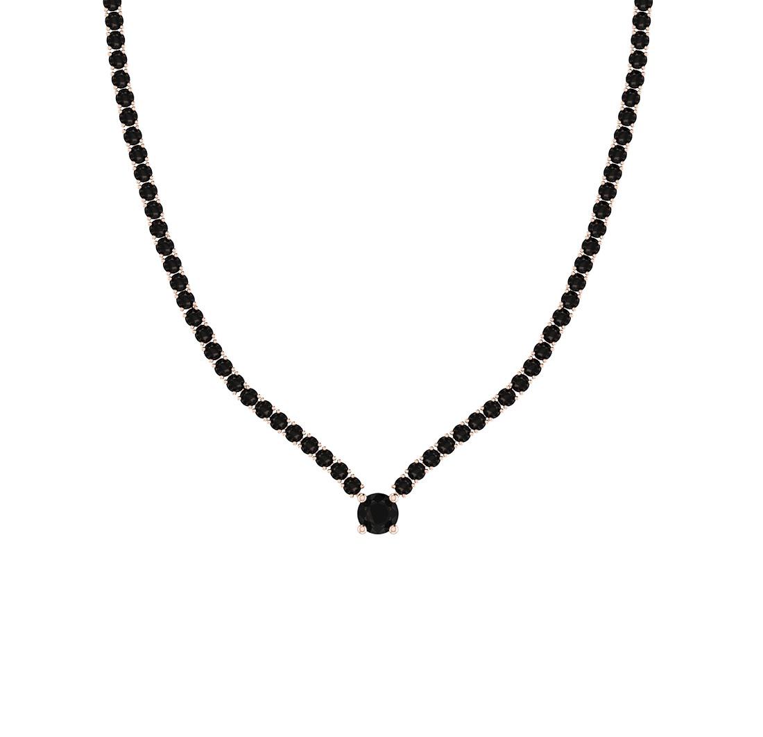 6.08 Ctw i2/i3 Treated Fancy Black Diamond 14K White G: 6.08 Ctw i2/i3 Treated Fancy Black Diamond 14K White Gold Necklace -- Center Diamond Weight : 6.08 Ctw ( Round cut) Center Diamond Color : Treated Fancy Black Dimaond Center Clarity : i2/i3 Center Sto