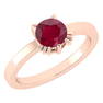 Certified 1.00 Ctw Ruby Cat Style Solitaire Ring 14K Ro