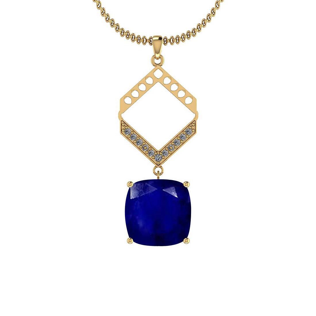 3.12 Ctw I2/I3 Blue Sapphire And Diamond 14K White Gold: 3.12 Ctw I2/I3 Blue Sapphire And Diamond 14K White Gold Vintage Pendant -- Color Stone Weight : 3.00 Ctw (1 Psc Cushion ) Center Stone Color : Blue Sapphire Center Stone Setting : Prong Side Stone Wei