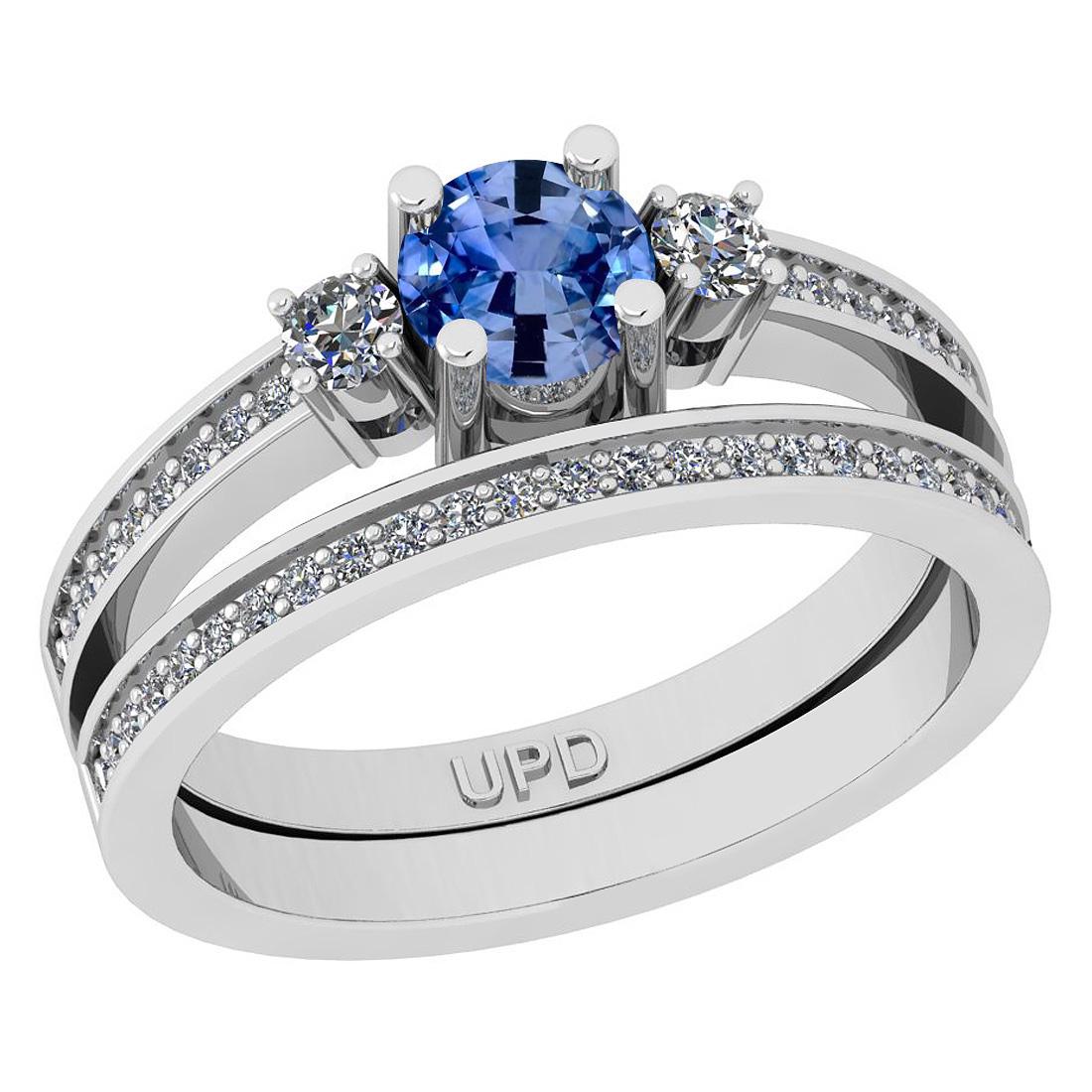 0.50 Ctw I2/I3 sapphire And Diamond 10K White Gold Wedd: 0.50 Ctw I2/I3 sapphire And Diamond 10K White Gold Wedding Set Ring -- Center Stone Weight : 0.25 Ctw ( Round Cut) Center Stone Color :- sapphire Stone Setting : Prong Side Stone Weight Of Ctw 0.25 Ct