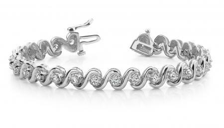 14K WHITE GOLD .65 CTW G-H I1/I2 DIAMOND TENNIS BRACELE: 14K WHITE GOLD .65 CTW G-H I1/I2 DIAMOND TENNIS BRACELET -- 14K WHITE GOLD .65 CTW G-H I1/I2 DIAMOND TENNIS BRACELET #PAPPS23414v5
