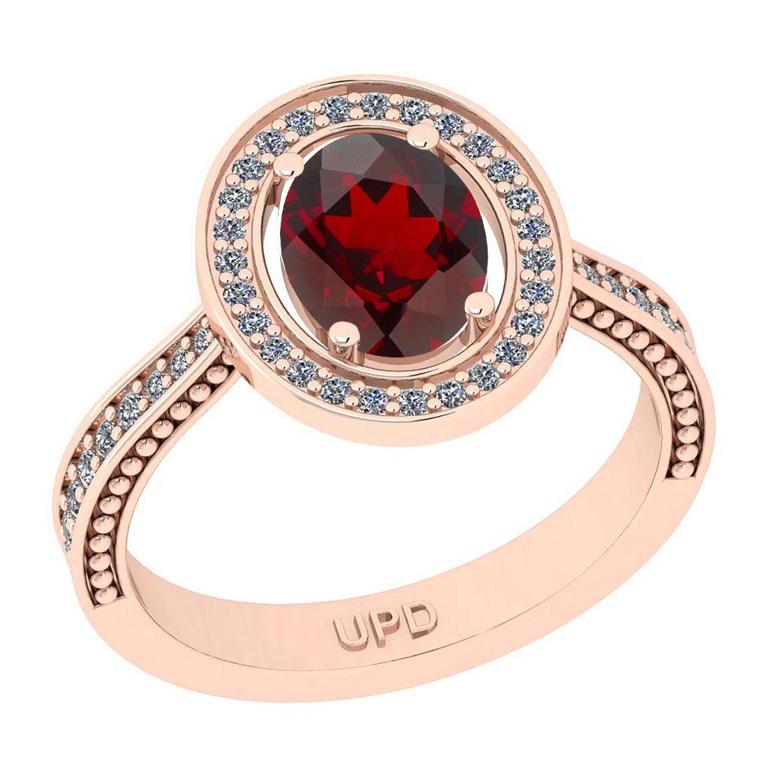 0.95 Ctw I2/I3 Garnet And Diamond 10K Yellow Gold Engag: 0.95 Ctw I2/I3 Garnet And Diamond 10K Yellow Gold Engagement Ring -- Center Stone Weight : 0.75 Ctw ( Oval Cut) Center Stone Color :-Garnet Stone Setting : Prong Side Stone Weight Of Ctw 0.20 Ctw Side