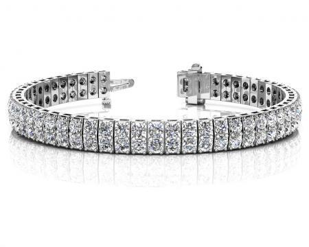 14KT WHITE GOLD 4 CTW G-H VS2/SI1 TIMELESS TWO ROW DIAM: 14KT WHITE GOLD 4 CTW G-H VS2/SI1 TIMELESS TWO ROW DIAMOND TENNIS BRACELET -- 14KT WHITE GOLD 4 CTW G-H VS2/SI1 TIMELESS TWO ROW DIAMOND TENNIS BRACELET #PAPPS19973v5