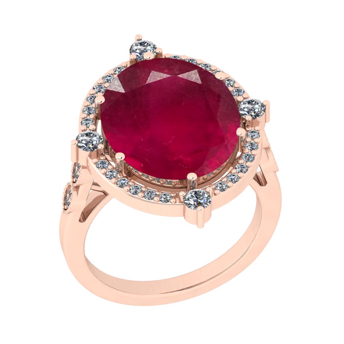 9.30 CtwSI2/I1 Ruby And Diamond 14K Rose Gold Vintage S: 9.30 CtwSI2/I1 Ruby And Diamond 14K Rose Gold Vintage Style Ring -- Center Stone Weight : 8.79 Ctw ( Oval Cut ) Center Stone Color : Ruby Stone Setting : Prong Side Diamond Weight Of Ctw 0.51 Ctw Side