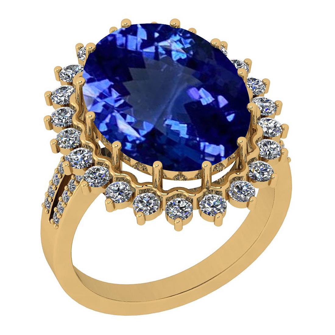 Certified 9.27 Ctw VS/SI1 Tanzanite And Diamond 14K Yel: Certified 9.27 Ctw VS/SI1 Tanzanite And Diamond 14K Yellow Gold Victorian Style Engagement Halo Ring -- Center Stone Approx Weight: 8.32 Ctw (Oval Cut) Center Stone Color: Tanzanite Center Stone Setti