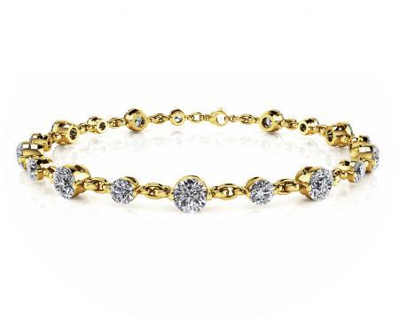14K YELLOW GOLD 5 CTW G-H SI3/I1 DIAMOND AND CHAIN LINK: 14K YELLOW GOLD 5 CTW G-H SI3/I1 DIAMOND AND CHAIN LINK BRACELET -- 14K YELLOW GOLD 5 CTW G-H SI3/I1 DIAMOND AND CHAIN LINK BRACELET #PAPPS23375v5