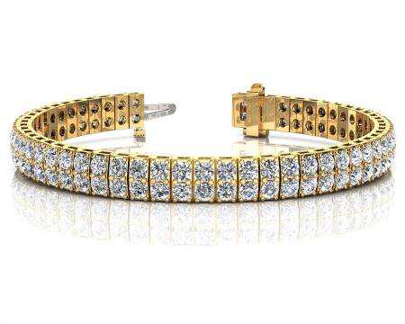 14K YELLOW GOLD 4 CTW G-H I1/I2 TIMELESS TWO ROW DIAMON: 14K YELLOW GOLD 4 CTW G-H I1/I2 TIMELESS TWO ROW DIAMOND TENNIS BRACELET -- 14K YELLOW GOLD 4 CTW G-H I1/I2 TIMELESS TWO ROW DIAMOND TENNIS BRACELET #PAPPS23461v5