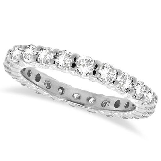 Diamond Eternity Ring Wedding Band 14k White Gold 1.07c: Diamond Eternity Ring Wedding Band 14k White Gold 1.07ctw -- CENTER STONE; Diamond CENTER STONE CLARITY; SI CENTER STONE COLOR; J-K CENTER STONE SETTING; Prong SIDE STONE CLARITY; SIDE STONE COLOR; SI