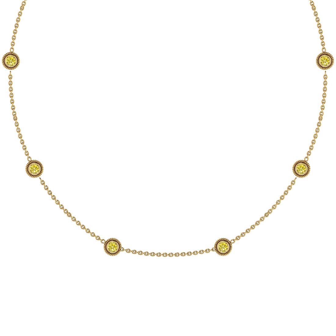0.30 Ctw i2/i3 Treated Fancy Yellow Diamond 14K Yellow: 0.30 Ctw i2/i3 Treated Fancy Yellow Diamond 14K Yellow Gold Yard Necklace -- Center Diamond Weight : 0.30 Ctw (Round Cut) Center Diamond Color :-Treated Fancy Yellow Diamond Center Clarity : i2/i3 Sto