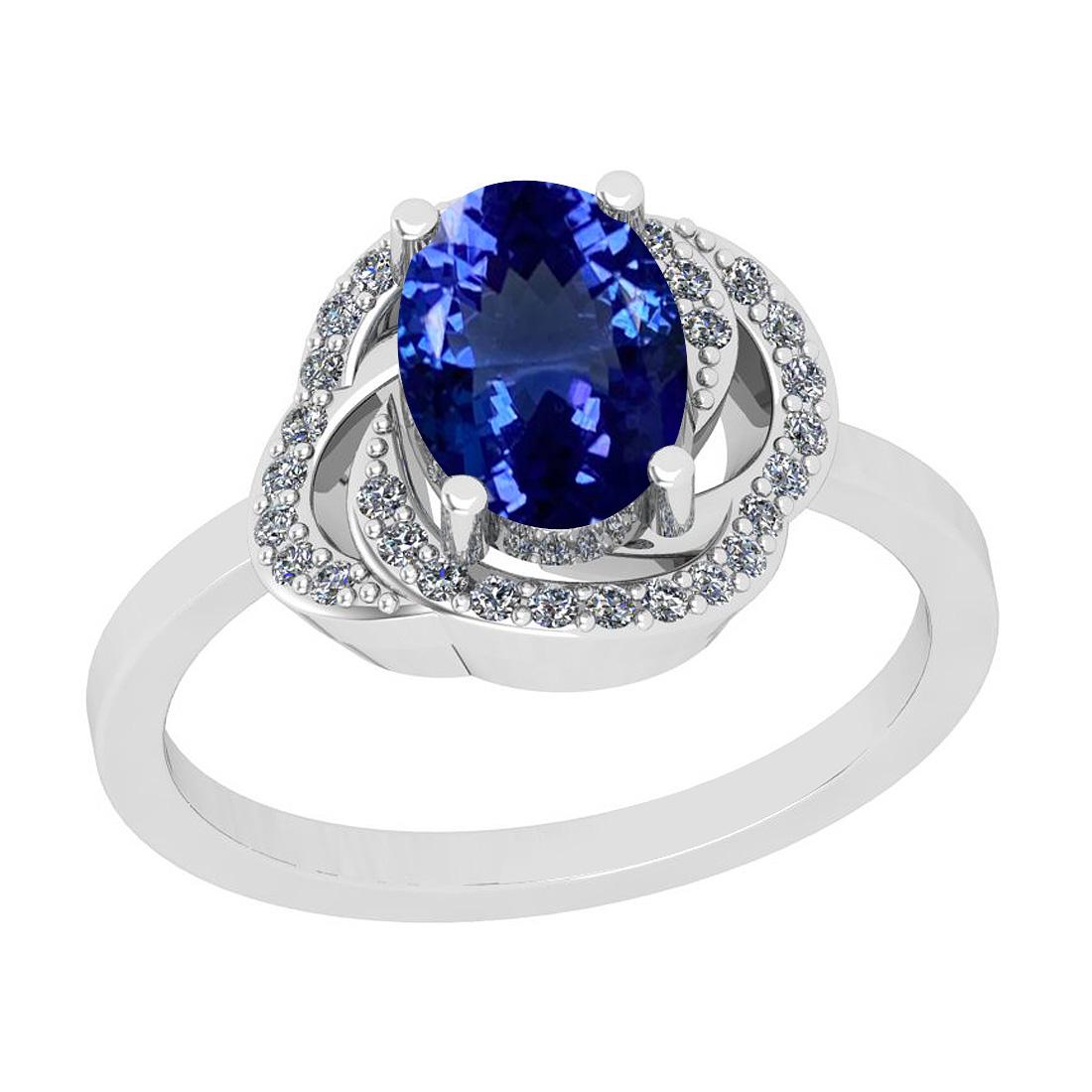 2.18 Ctw VS/SI1 Tanzanite And Diamond 18K White Gold An: 2.18 Ctw VS/SI1 Tanzanite And Diamond 18K White Gold Anniversary Ring -- Center Stone Weight : 2.00 Ctw (Oval Cut) Center Stone Color :-Tanzanite Center Stone Setting : Prong Side Stone Weight Of Ctw 