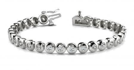 14KT WHITE GOLD 1 CTW G-H VS2/SI1 BEZEL SET DIAMOND TEN: 14KT WHITE GOLD 1 CTW G-H VS2/SI1 BEZEL SET DIAMOND TENNIS BRACELET -- 14KT WHITE GOLD 1 CTW G-H VS2/SI1 BEZEL SET DIAMOND TENNIS BRACELET #PAPPS20157v5