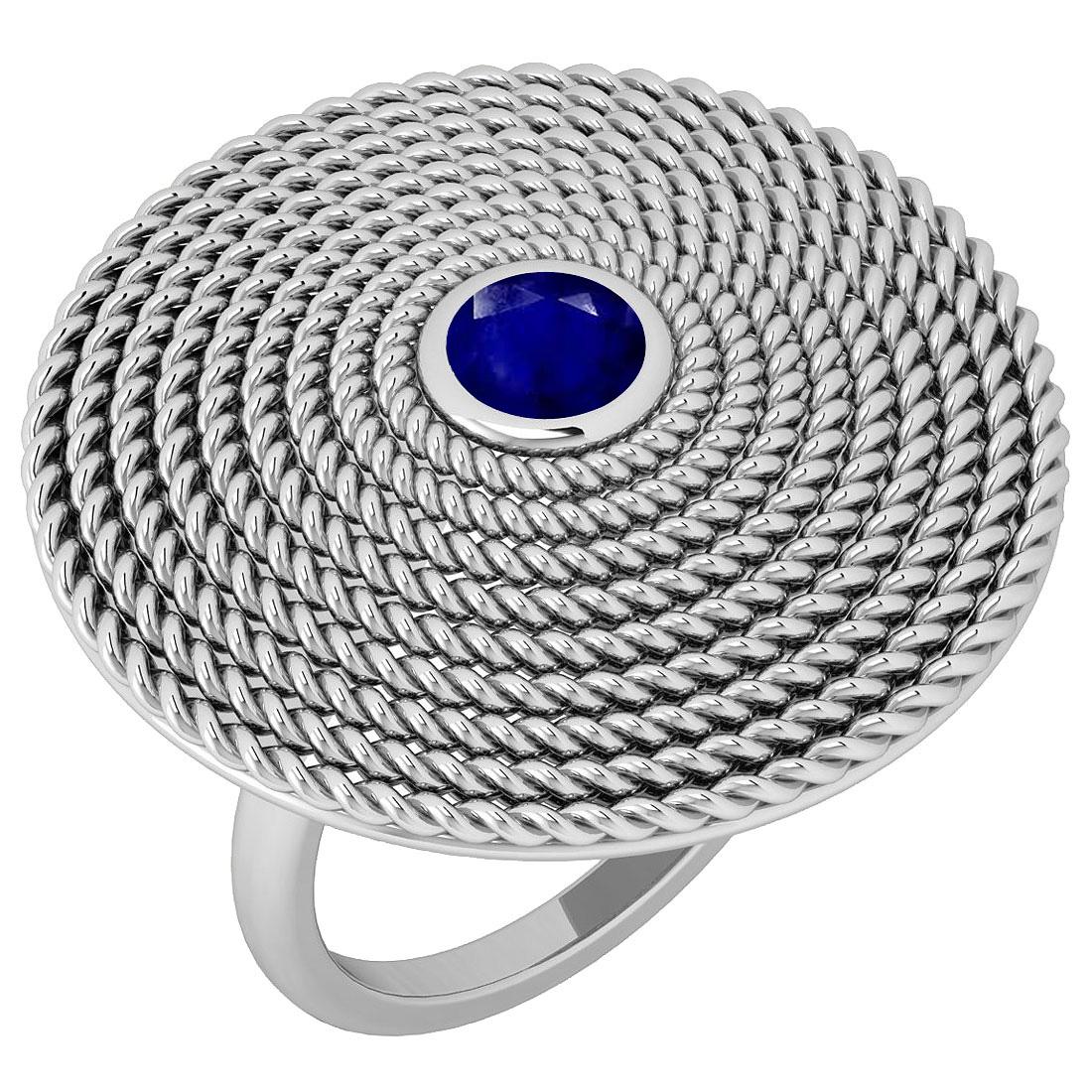 0.50 Ctw Blue Sapphire Style Prong Set 14K White Gold A: 0.50 Ctw Blue Sapphire Style Prong Set 14K White Gold Antique Style Solitaire Ring -- Center Stone Weight : 0.50 Ctw (Round Cut ) Center Stone Color : Blue Sapphire Center Stone Setting : Prong Metal