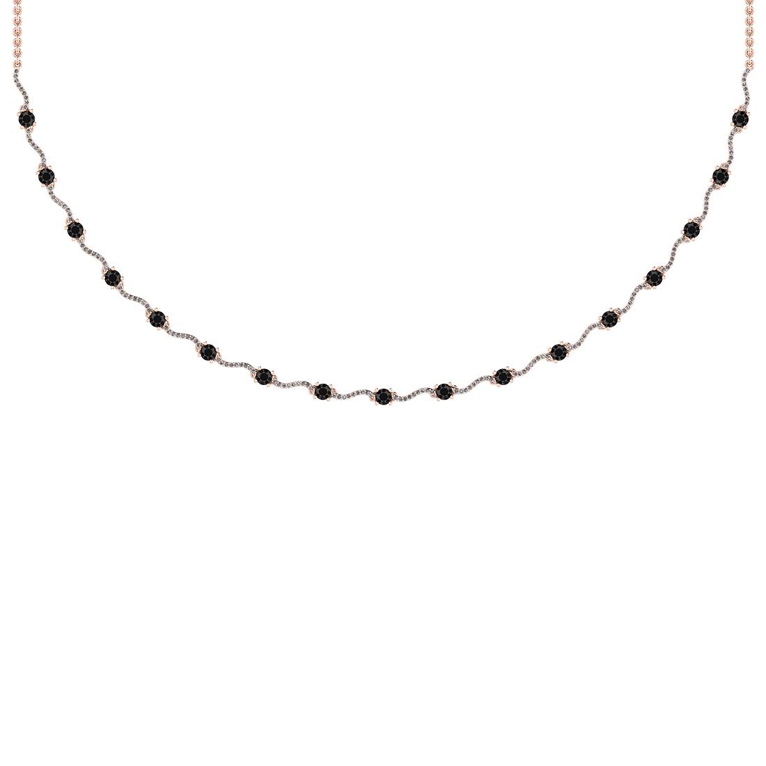 2.60 Ctw i2/i3 Treated Fancy Black And White Dimaond 14: 2.60 Ctw i2/i3 Treated Fancy Black And White Dimaond 14K Rose Gold Necklace -- Center Diamond Weight : 2.10 Ctw ( 21 psc Round cut) Center Diamond Color : Treated Black Blue Dimaond Center Clarity : i