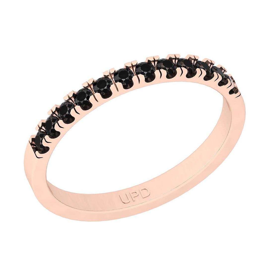 0.85 Ctw i2/i3 Treated Fancy Black Diamond Style Prong: 0.85 Ctw i2/i3 Treated Fancy Black Diamond Style Prong Set 14K Rose Gold Eternity Half Band Ring -- Center Diamond Weight : 0.85 Ctw ( Roundcut) Center Diamond Color : Treated Fancy Black Dimaond Cent