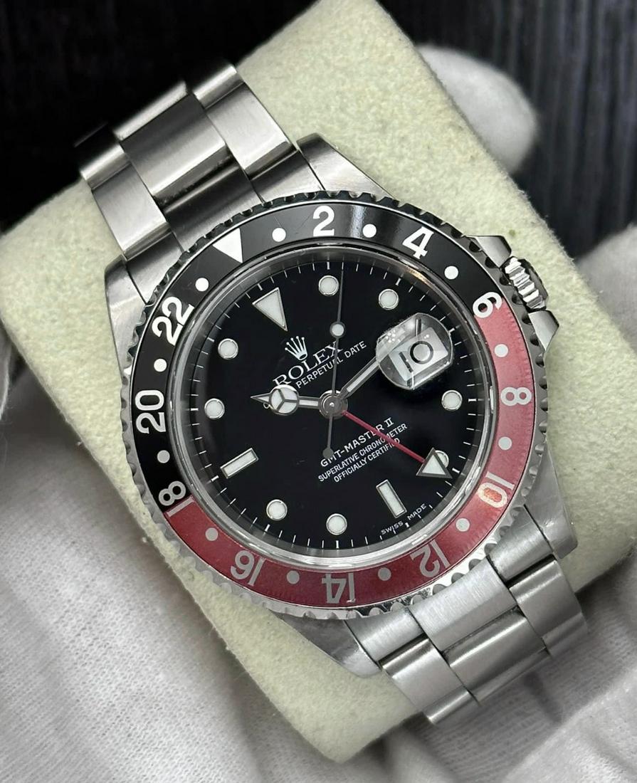Rolex GMT MASTER II Coke on Oystersteel Comes with Box: Rolex GMT MASTER II Coke on Oystersteel Comes with Box & Papers -- Rolex GMT MASTER II Coke on Oystersteel Comes with Box & Papers #PAPPS18321v8