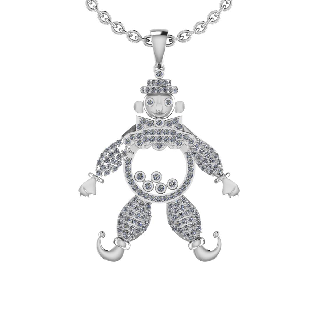 1.25 Ctw SI2/I1 Diamond 14K White Gold 'Happy Clown' CH: 1.25 Ctw SI2/I1 Diamond 14K White Gold 'Happy Clown' CHOPARD Necklace -- Total Diamond Weight : 1.25 Ctw ( Round Cut ) Diamond Color :- J-K Clarity : SI2/I1 Stone Setting : Prong Metal Weight : Approx