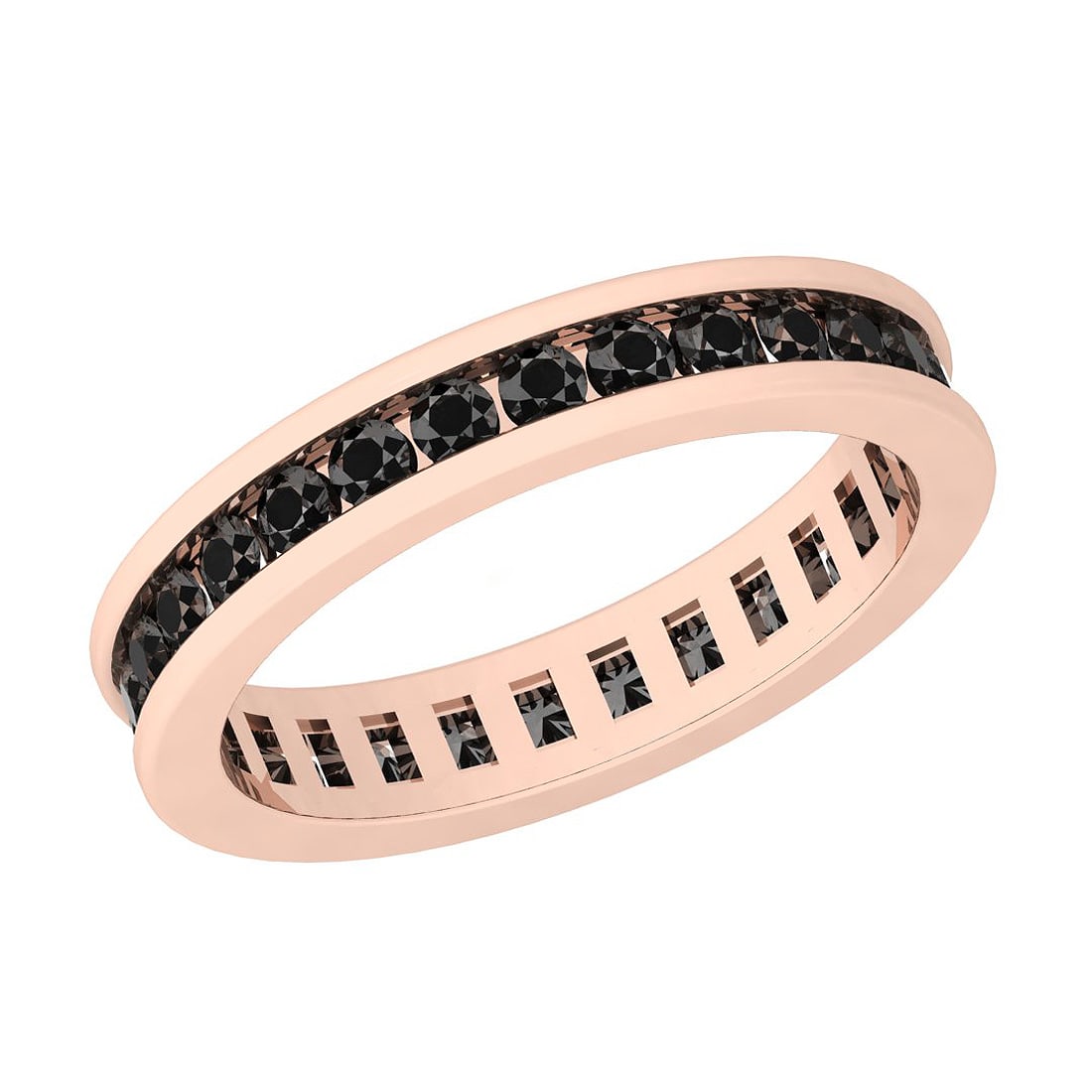 0.98 Ctw i2/i3 Treated Fancy Black Diamond 14K Rose Gol: 0.98 Ctw i2/i3 Treated Fancy Black Diamond 14K Rose Gold Eternity Band Ring -- Center Diamond Weight : 0.98 Ctw ( Round cut) Center Diamond Color : Treated Fancy Black Dimaond Center Clarity : i2/i3 S