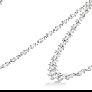Eternity Diamond Tennis Necklace 14k White Gold (10.35c: Eternity Diamond Tennis Necklace 14k White Gold (10.35ct) -- METAL TYPE: 14k White Gold ;TOTAL CARAT WEIGHT: 10.35 ;NAME OF CENTER STONE: Diamond ;CENTER STONE SHAPE: Round ;CENTER STONE CLARITY: I1;C