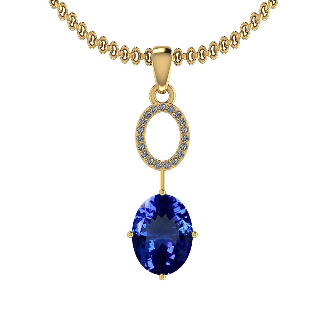 Certified 4.50 Ctw VS/SI1 Tanzanite And Diamond 14k Yel: Certified 4.50 Ctw VS/SI1 Tanzanite And Diamond 14k Yellow Gold Victorian Style Necklace -- Center Stone Approx Weight: 4.38 Ctw (1 Pcs Oval Cut) Center Stone Color: Tanzanite Center Stone Setting: Pr