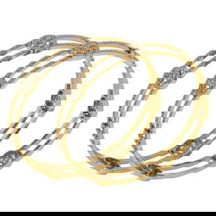 Certified 7.22 Ctw Diamond VS/SI1 Bangles 14K Yellow Go: Certified 7.22 Ctw Diamond VS/SI1 Bangles 14K Yellow Gold Made In USA -- Center Stone Approx Weight: 7.22 Ctw (714 Pcs Round) Center Stone Color: White G-H Diamond Stone Clarity: VS/SI1 Stone Setting: