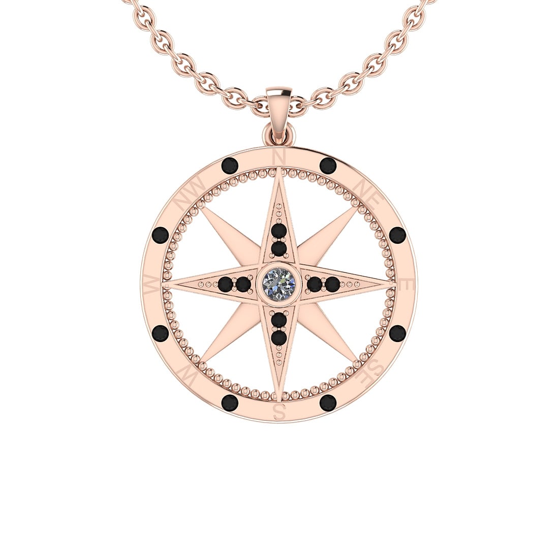 0.20 Ctw i2/i3 Treated Fancy Black And White Dimaond 14: 0.20 Ctw i2/i3 Treated Fancy Black And White Dimaond 14K Rose Gold Pendant -- Center Diamond Weight : 0.05 Ctw ( Round cut) Center Diamond Color : J-K Center Clarity : i2/i3 Center Stone Setting : Pro