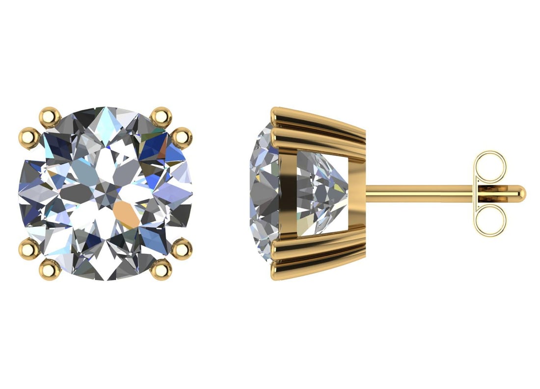 Certified 1.00 CTW Round Diamond 14K Yellow Gold Earrin: Certified 1.00 CTW Round Diamond 14K Yellow Gold Earring -- Center Stone 1.00 CTW Round Diamond Center Stone Clarity:SI1-SI2 Center Stone Color: White Diamond Stone Setting ;Prong 14 K Yellow Gold Ear