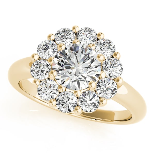 Certified 1.25 Ctw SI2/I1 Diamond 14K Yellow Gold Engag: Certified 1.25 Ctw SI2/I1 Diamond 14K Yellow Gold Engagement Halo Ring -- Center Diamond Approx Weight: 0.75 Ctw (Round Cut) Center Color: J-K Center Stone Clarity: SI2/I1 Center Stone Setting: Prong 