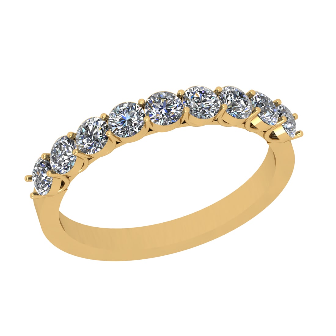 1.08 Ctw SI2/I1 Diamond 14K Yellow Gold Entity Band Rin: 1.08 Ctw SI2/I1 Diamond 14K Yellow Gold Entity Band Ring -- Total Diamond Weight : 1.08 Ctw ( Round Cut ) Diamond Color :- J-K Clarity : SI2/I1 Stone Setting : Prong Metal Weight : Approx 2.90 Gram 14