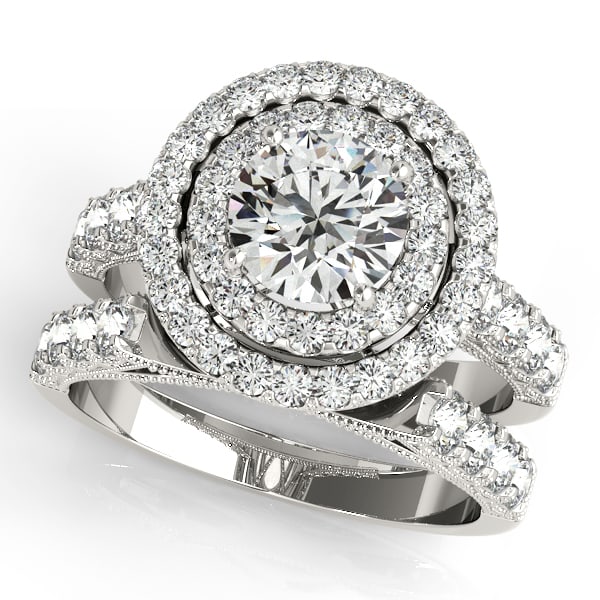 Certified 1.90 Ctw SI2/I1 Diamond 14K White Gold Engage: Certified 1.90 Ctw SI2/I1 Diamond 14K White Gold Engagement Halo Set Ring -- Center Diamond Approx Weight: 1.00 Ctw (Round Cut) Center Color: J-K Center Stone Clarity: SI2/I1 Center Stone Setting: Pro