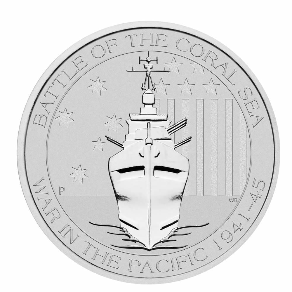 2015 Australian 1/2 oz Silver American Memorial WWII Ba: 2015 Australian 1/2 oz Silver American Memorial WWII Battle of the Coral Sea -- 2015 Australian 1/2 oz Silver American Memorial WWII Battle of the Coral Sea #PAPPS84569v5