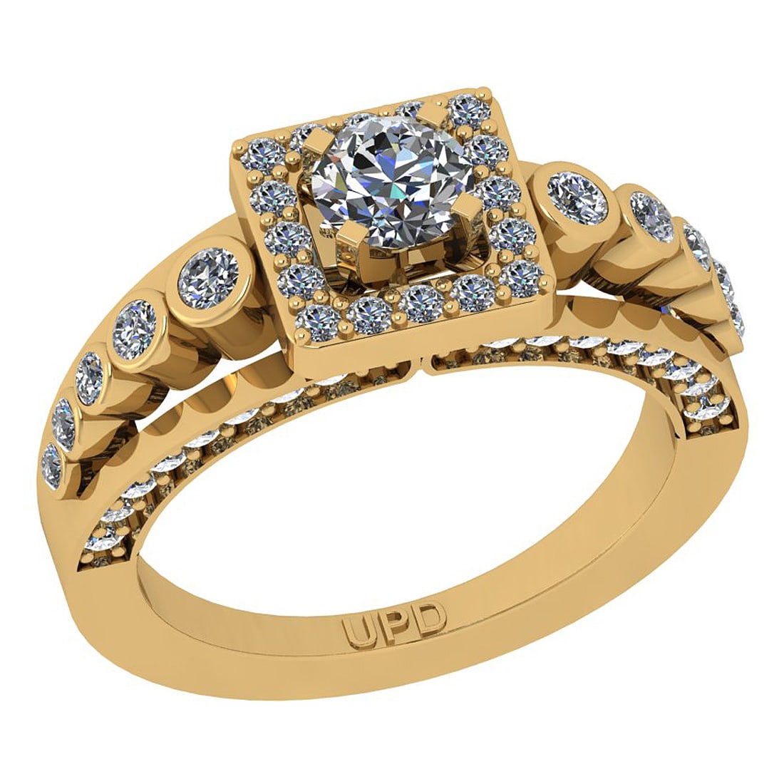 1.10 Ctw SI2/I1 Gia Certified Center Diamond 14K Yellow: 1.10 Ctw SI2/I1 Gia Certified Center Diamond 14K Yellow Gold Ring -- Center Diamond Weight : 0.40 Ctw ( Round Cut GIA Certified ) Center Diamond Color :-J-K Center Stone Setting : Prong Center Clarity