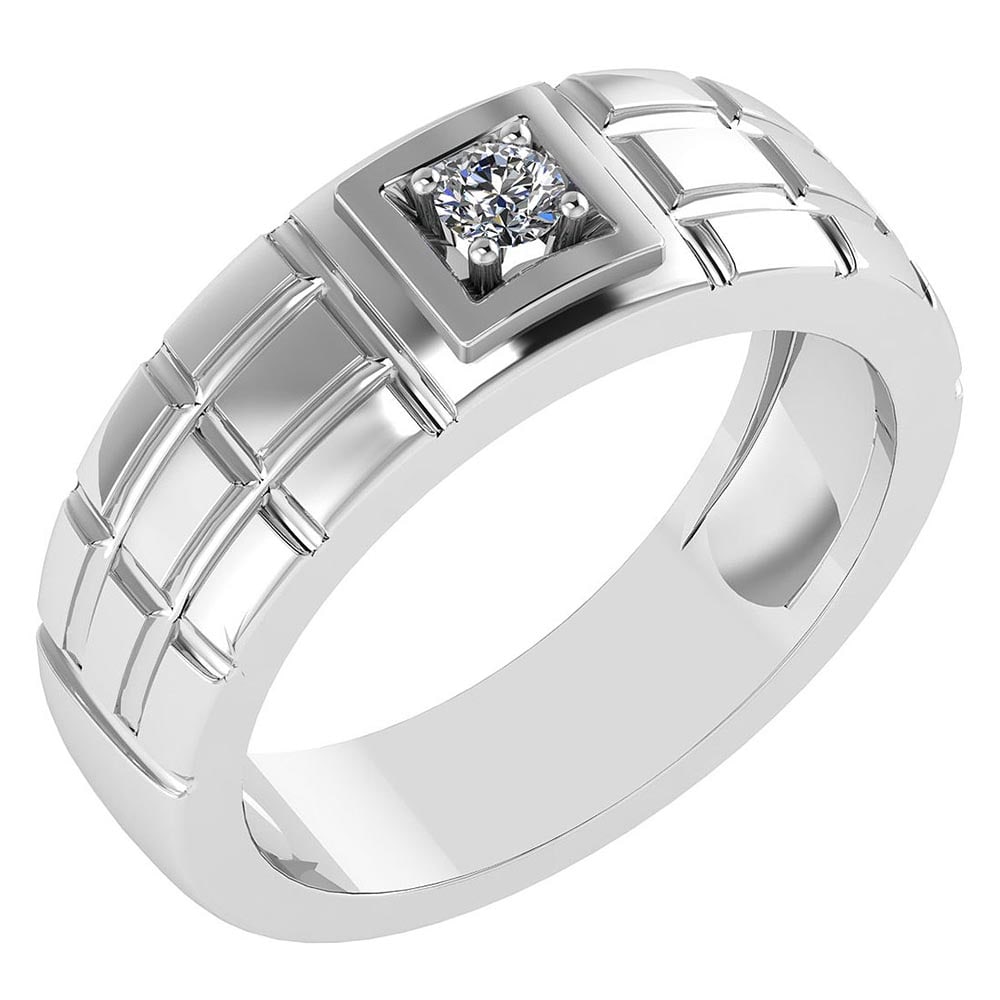 Certified .11 Ctw Diamond And 14k White Gold Promise Ba: Certified .11 Ctw Diamond And 14k White Gold Promise Band -- Center Stone Weight ; .11 Ctw Center Stone Color : White diamond Center Stone Setting ; Prong Metal Color : Yellow Gold Metal Weight : 7.15