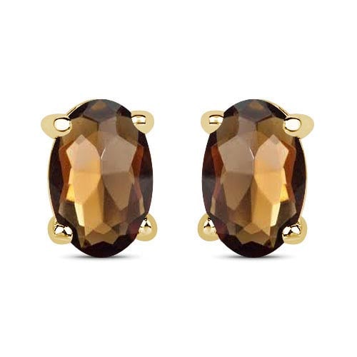 4.50 CTW Genuine Smoky Quartz And 14K Yellow Gold Earrings: 4.50 CTW Genuine Smoky Quartz And 14K Yellow Gold Earrings -- Certified 4.50 CTW Genuine Smoky Quartz And 14K Yellow Gold Earrings Center Stone 4.50 CTW Oval Center Stone Clarity:SI1-SI2 Center Stone 