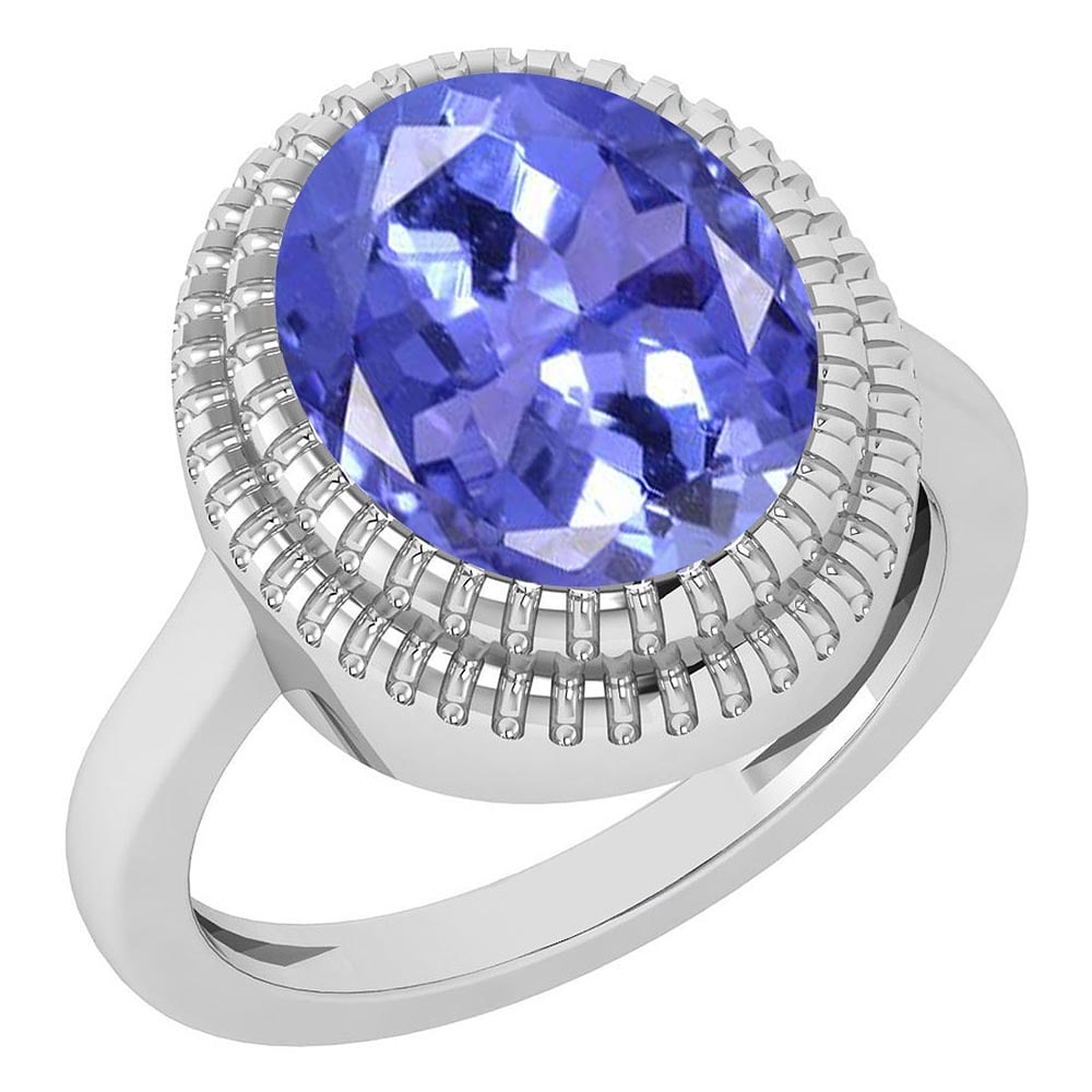 Certified 5.05 Ctw Tanzanite 14K White Gold Solitaire Ring: Certified 5.05 Ctw Tanzanite 14K White Gold Solitaire Ring -- Stone Weight Approx ; 5.05 Ctw( 1 Pcs Oval) Center Stone Color: Tanzanite Center Stone Setting ; Prong Metal Weight : Approx 5.50 Gram Gol