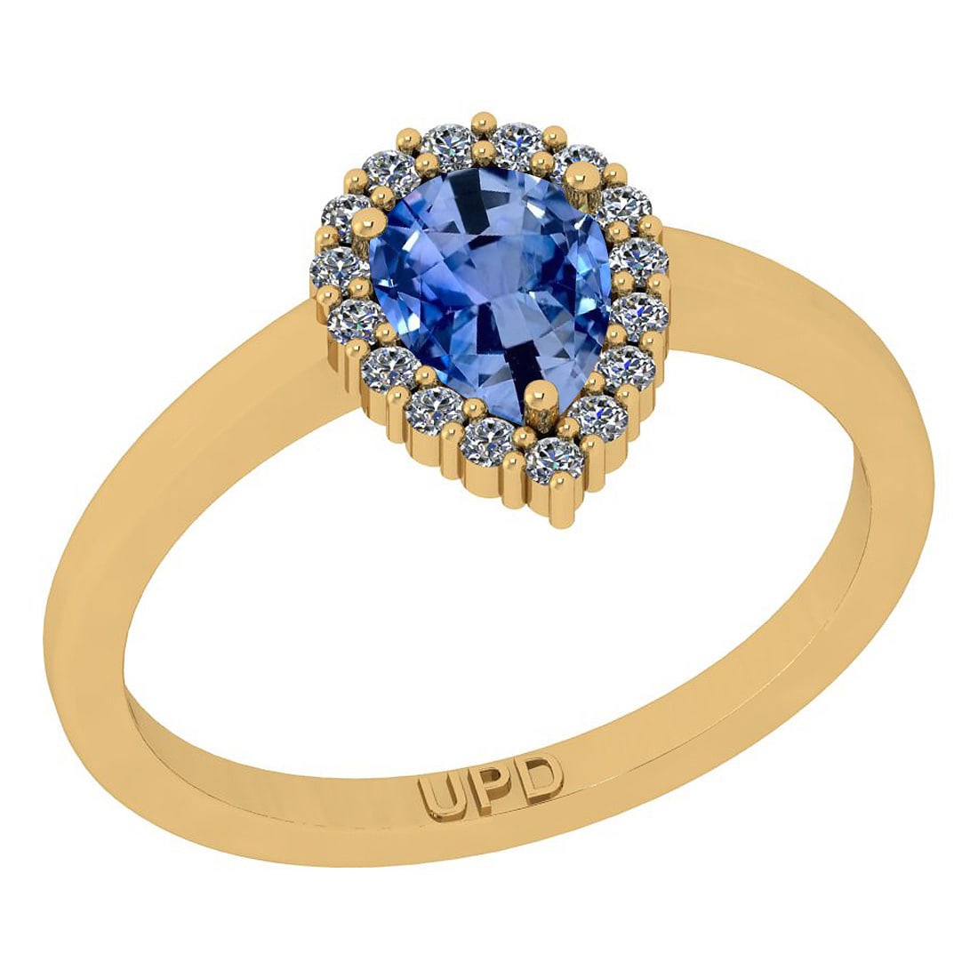 0.91 Ctw I2/I3 sapphire And Diamond 14K Yellow Gold Engagement Ring: 0.91 Ctw I2/I3 sapphire And Diamond 14K Yellow Gold Engagement Ring -- Center Stone Weight : 0.75 Ctw ( Pear Cut) Center Stone Color :- sapphire Stone Setting : Prong Side Stone Weight Of Ctw 0.16 Ctw
