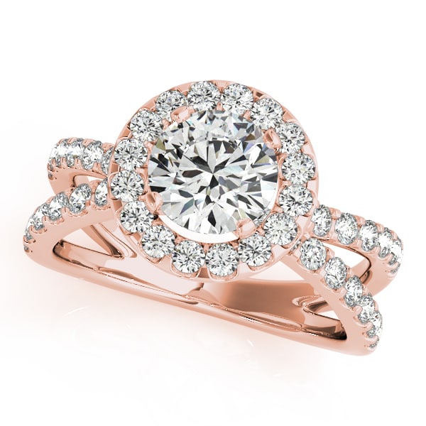 CERTIFIED 18K ROSE GOLD 1.38 CTW J-K/VS-SI1 DIAMOND HALO ENGAGEMENT RING: CERTIFIED 18K ROSE GOLD 1.38 CTW J-K/VS-SI1 DIAMOND HALO ENGAGEMENT RING -- CERTIFIED 18K ROSE GOLD 1.38 CTW J-K/VS-SI1 DIAMOND HALO ENGAGEMENT RING (CENTER STONE DAIMOND .50 CTW J-K/VS-SI1) please re