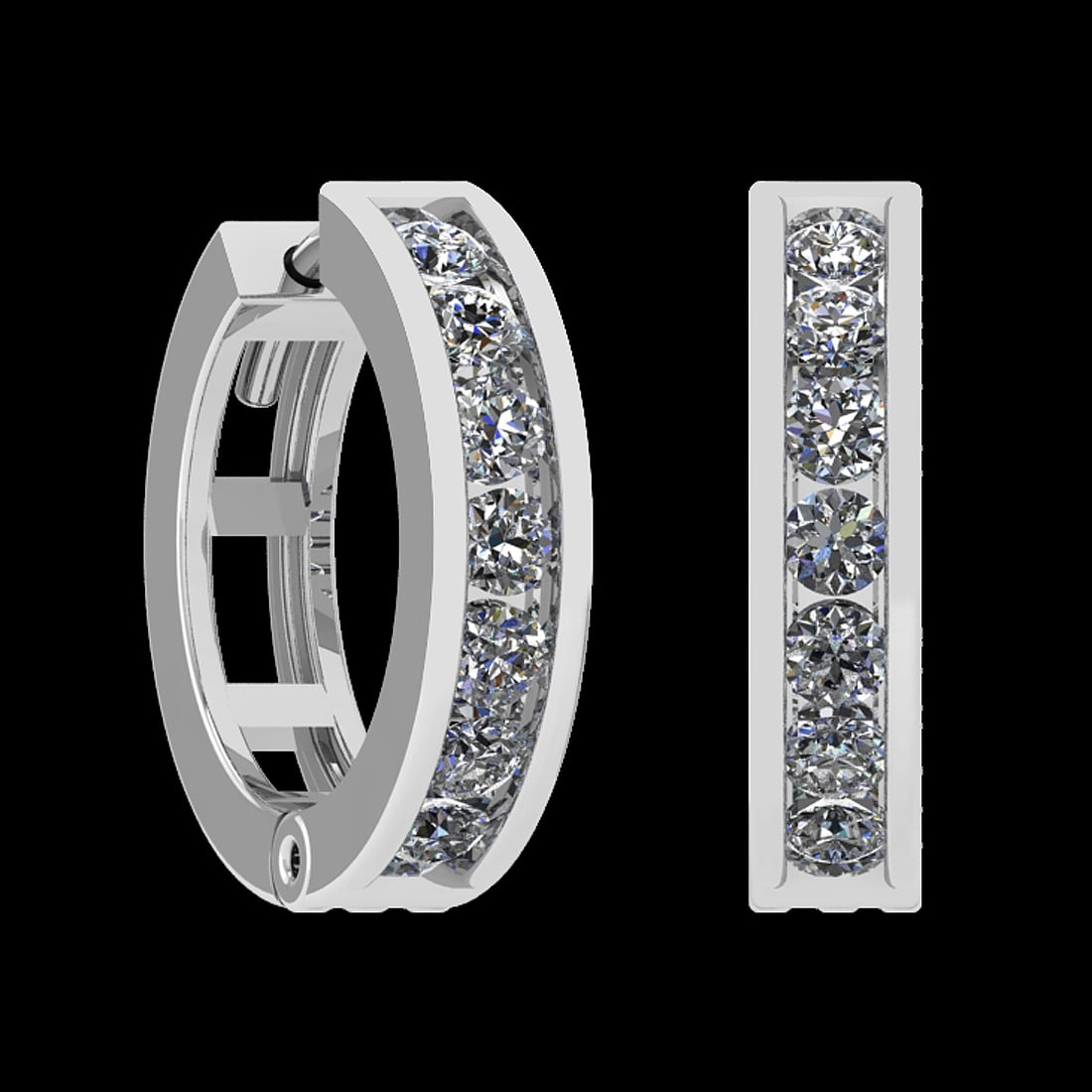 0.46 Ctw i2/i3 Diamond 14K White Gold Hoop Earrings: 0.46 Ctw i2/i3 Diamond 14K White Gold Hoop Earrings -- Center Diamond Weight : 0.46 Ctw ( Round cut) Center Diamond Color : J-K Stone Setting : Prong Center Clarity : i2/i3 Metal Weight : Approx 4.30 