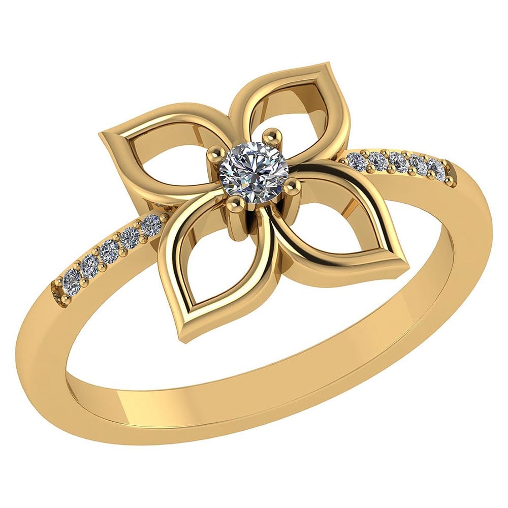 Certified .35 CTW Round Diamond 14K Yellow Gold Ring: Certified .35 CTW Round Diamond 14K Yellow Gold Ring -- Center Stone .25 CTW Round Center Stone Clarity:SI1-SI2 Center Stone Color : White Diamond Stone Setting ;Prong Side Stone Clarity;SI1-SI2 Side