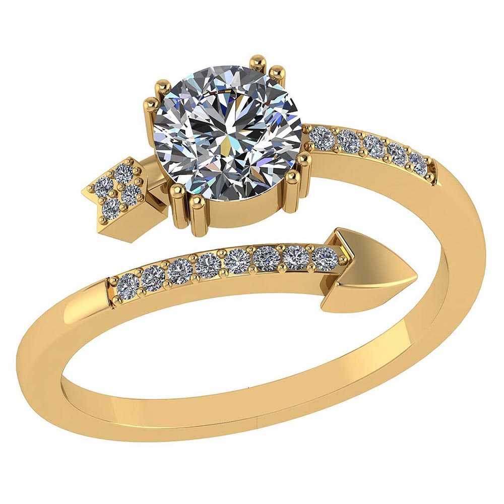 Certified .70 CTW Round Diamond 14K Yellow Gold Ring: Certified .70 CTW Round Diamond 14K Yellow Gold Ring -- Center Stone .50 CTW Round Center Stone Clarity:SI2-I1 Center Stone Color : White Diamond Stone Setting ;Prong Side Stone Clarity;SI1-SI2 Side S