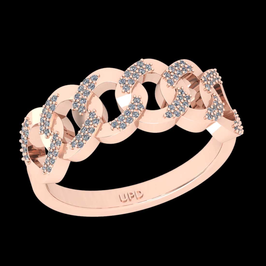 1.08 Ctw SI2//I1 Diamond 14 K Rose Gold Custer Band Ring: 1.08 Ctw SI2//I1 Diamond 14 K Rose Gold Custer Band Ring -- Total Diamond Weight : 1.08 Ctw (Round cut) Center Diamond Color :- J-K Center Clarity : SI2//I1 Stone Setting : Prong Metal Weight : Approx