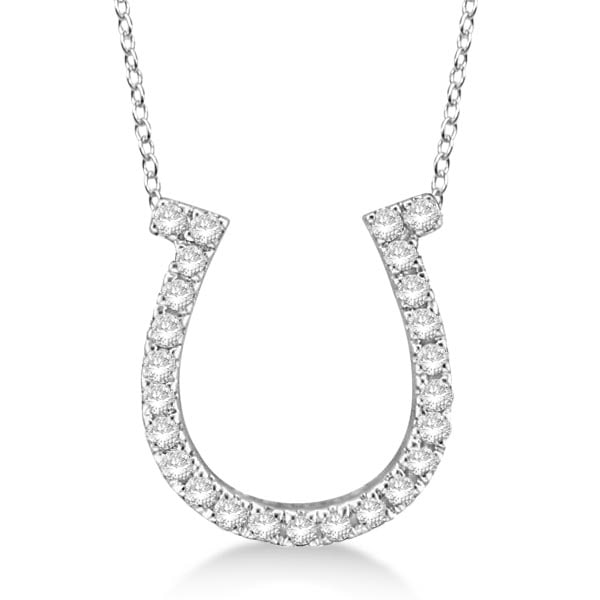 Diamond Horseshoe Pendant Necklace 14k White Gold 0.26ctw: Diamond Horseshoe Pendant Necklace 14k White Gold 0.26ctw -- CENTER STONE; Diamond CENTER STONE CLARITY; SI CENTER STONE COLOR; J-K CENTER STONE SETTING; Prong SIDE STONE CLARITY; SIDE STONE COLOR; SI