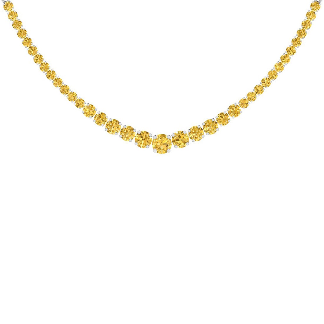 5.63 Ctw i2/i3 Treated Fancy Yellow Diamond 14K White Gold Necklace: 5.63 Ctw i2/i3 Treated Fancy Yellow Diamond 14K White Gold Necklace -- Center Diamond Weight : 5.63 Ctw ( Round cut) Center Diamond Color : Treated Fancy Yellow Dimaond Center Clarity : i2/i3 Center S