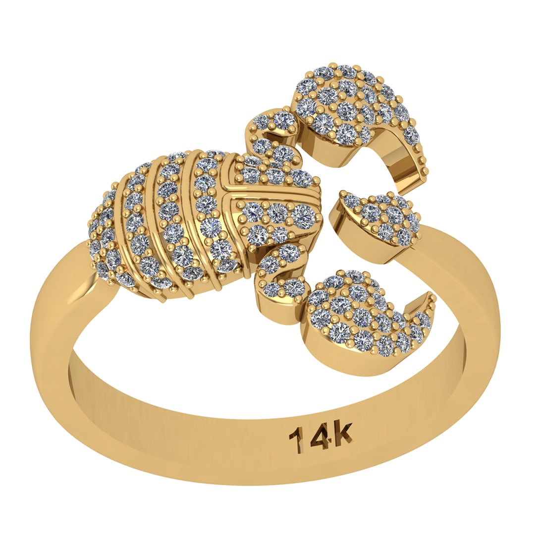 0.45 Ctw Si2/i1 Diamond 14K Yellow Gold Creature Ring: 0.45 Ctw Si2/i1 Diamond 14K Yellow Gold Creature Ring -- Total Weight : 0.45 Ctw (Round Cut ) Diamond Stone Color : J-K Stone Clarity : Si2/i1 Diamond Stone Setting : Prong Metal Weight : Approx 5.90 