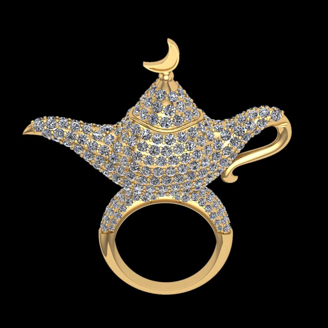 11.91 Ctw SI2//I1 Diamond 14 K Yellow Gold Lamp Ring: 11.91 Ctw SI2//I1 Diamond 14 K Yellow Gold Lamp Ring -- Total Diamond Weight : 11.91 Ctw (Round cut) Center Diamond Color :- J-K Center Clarity : SI2//I1 Stone Setting : Prong Metal Weight : Approx 20