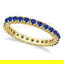 Blue Sapphire Eternity Band Anniversary Ring 14K Yellow Gold 1.00 ctw