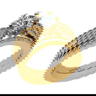 1.41 Ctw SI2/I1 Gia Certified Center Diamond 14K Yellow Gold Bridal Style Wedding set Ring: 1.41 Ctw SI2/I1 Gia Certified Center Diamond 14K Yellow Gold Bridal Style Wedding set Ring -- Center Diamond Weight : 1.00 Ctw ( Round Cut GIA Certified ) Center Diamond Color :-J-K Center Stone Setti