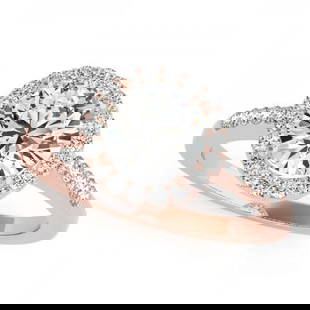 CERTIFIED 18K ROSE GOLD 1.35 CTW J-K/VS-SI1 DIAMOND HALO ENGAGEMENT RING: CERTIFIED 18K ROSE GOLD 1.35 CTW J-K/VS-SI1 DIAMOND HALO ENGAGEMENT RING -- CERTIFIED 18K ROSE GOLD 1.35 CTW J-K/VS-SI1 DIAMOND HALO ENGAGEMENT RING (CENTER STONE DAIMOND .70 CTW J-K/VS-SI1) please re