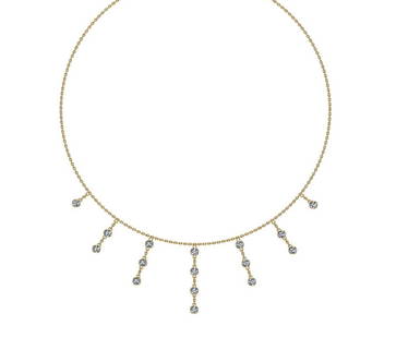 1.60 Ctw SI2/I1 Diamond 14K Yellow Gold Station Necklace: 1.60 Ctw SI2/I1 Diamond 14K Yellow Gold Station Necklace -- Center Diamond Weight : 1.60 Ctw (Round Cut) Center Diamond Color :- J-K Center Clarity : SI2/I1 Stone Setting : Metal Weight : Approx 5.50